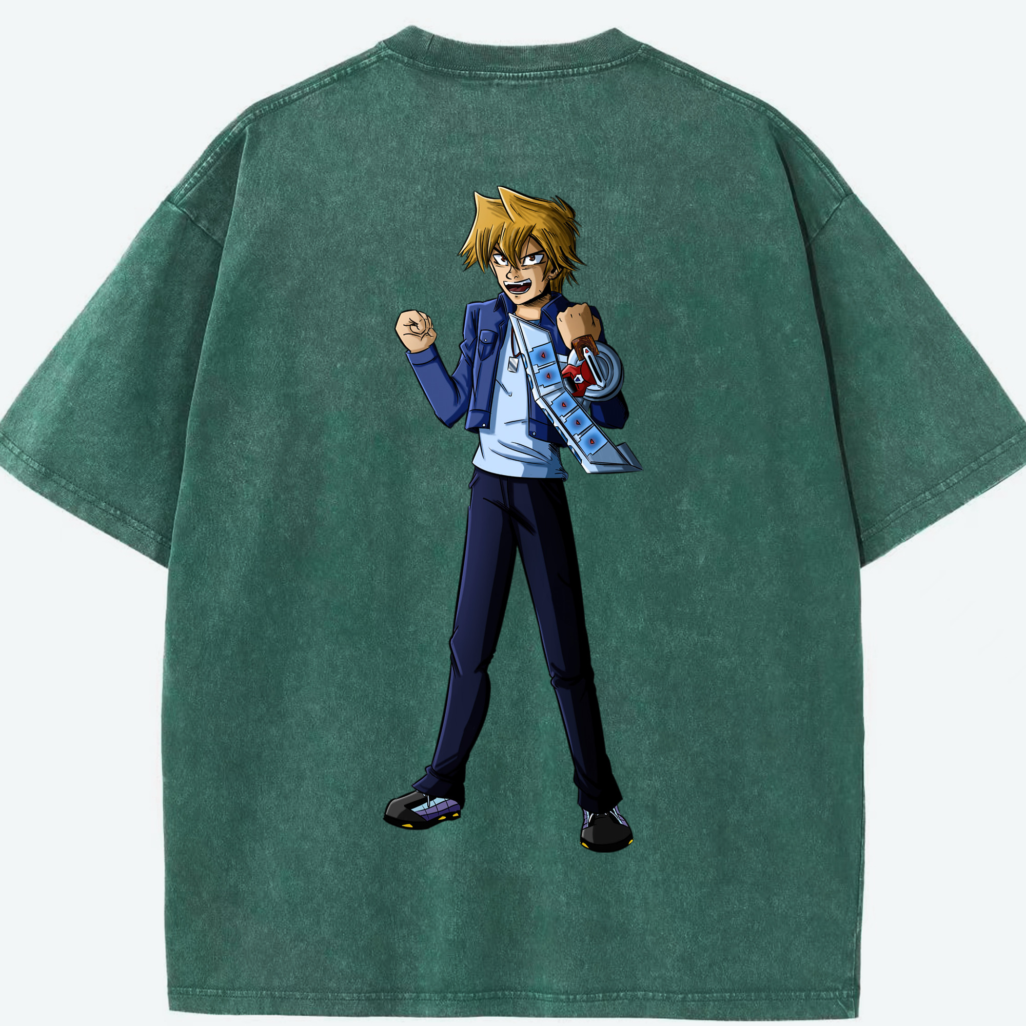 （画像用） 遊☆戯☆王 Yu-Gi-Oh! 綿100% ヴィンテージ風 半袖Tシャツ（背面プリント）